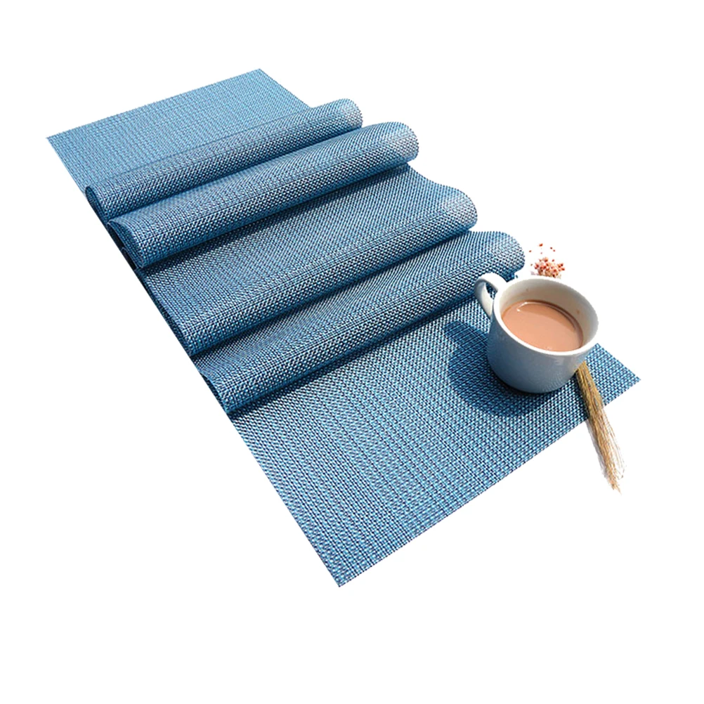 

Blue Woven Tablecloth Rectangular Runner for Dining Table Outdoor Picnic Spill Scratch Protection Table Cover Party Decor
