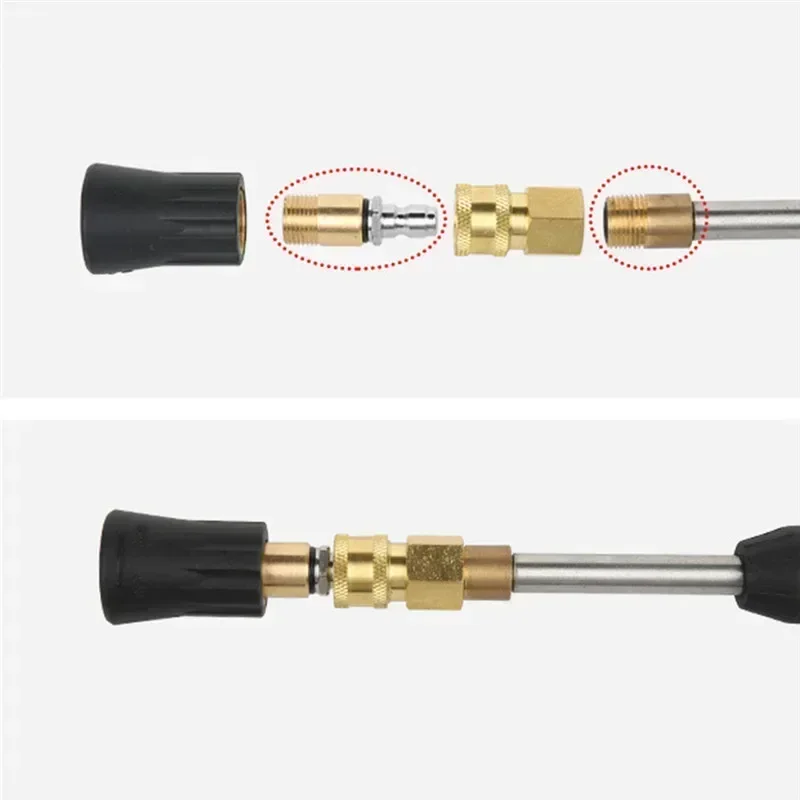 Connecteur de Lance en mousse pour lave-auto M14, 1/4 pouces, prise à connexion rapide avec adaptateur de nettoyeur haute pression femelle