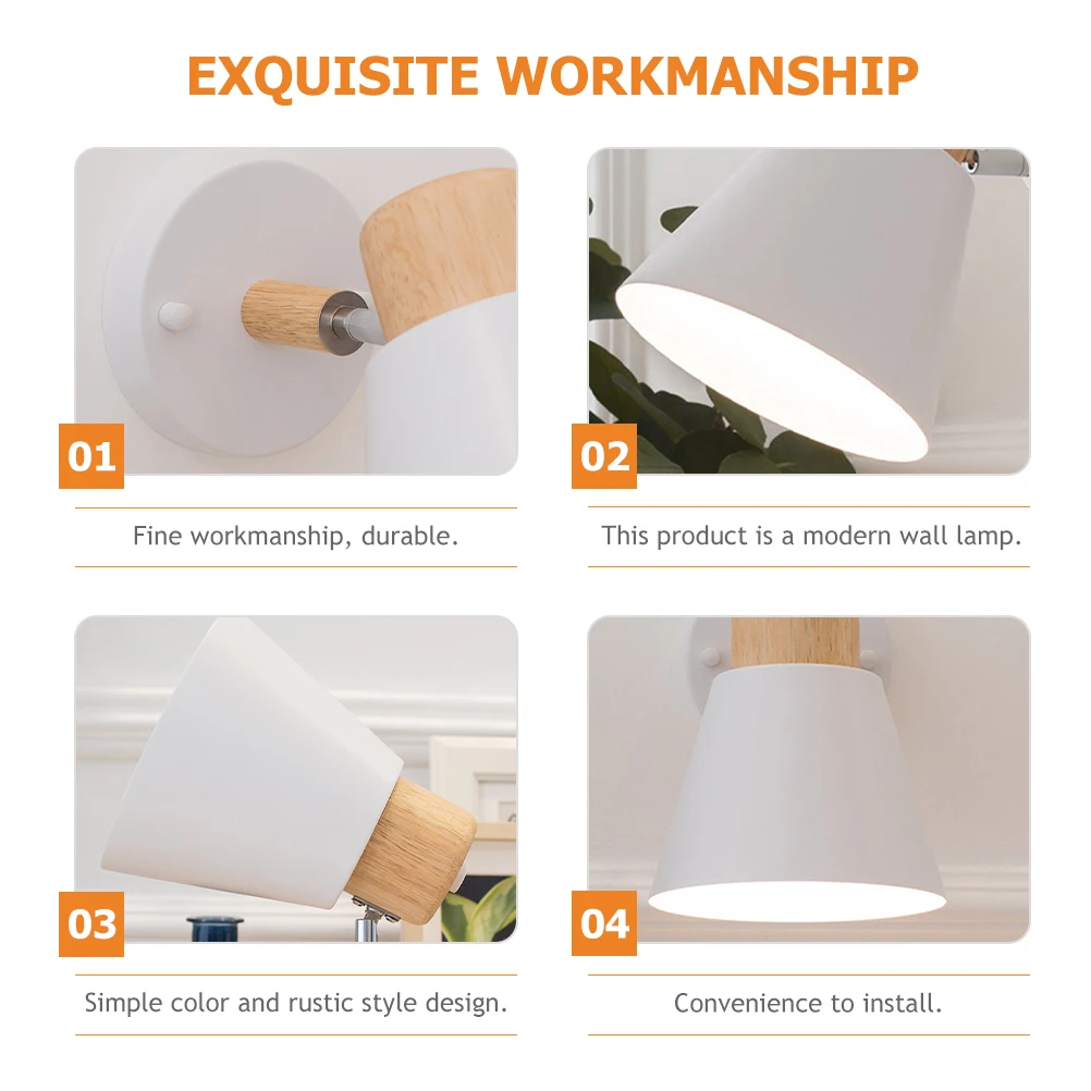 Lâmpada de parede simples branco rústico quarto cabeceira varanda sala estar escadas corredor decorativo leitura luminária led montado