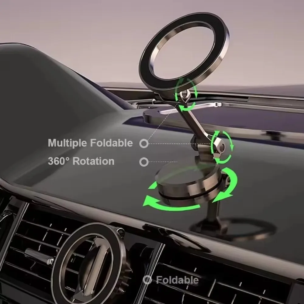 360° Rotation Cell Phone Holder Foldable Vacuum Magnetic Phone Bracket Magnetic Adsorption Car Phone Holder