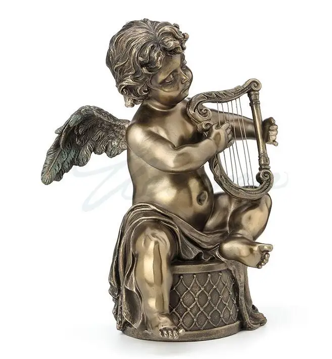 Cast copper cherub playing harp birthday gift crafts decoration decorations hot style town store treasure