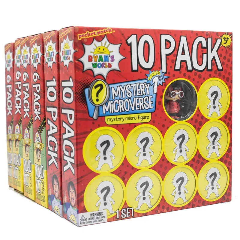 Mystery Microverse Micro Figures, Kit de voyage sur la route, Ryan Worlds, 10/6 Pack, Jouet d'action à collectionner, Cadeaux d'anniversaire pour enfants, Boîte ennemi