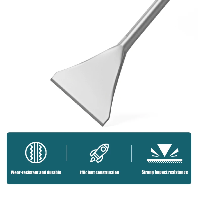 Heavy Duty 5-Pit Triangle Chisel - Sharp Carbide, Demolition Drilling Carving, Masonry Concrete Wood, Anti-Slip Rigid