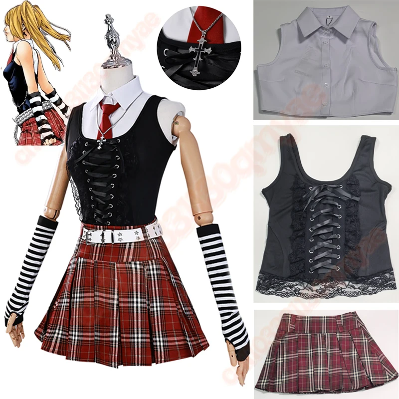 Миса Амане Косплей Примечание Смерть Косплей Костюм Дебютное Повседневное Сексуальное Платье Субкультура Ожерелье y2k Готическая Лоли Униформа Наряд