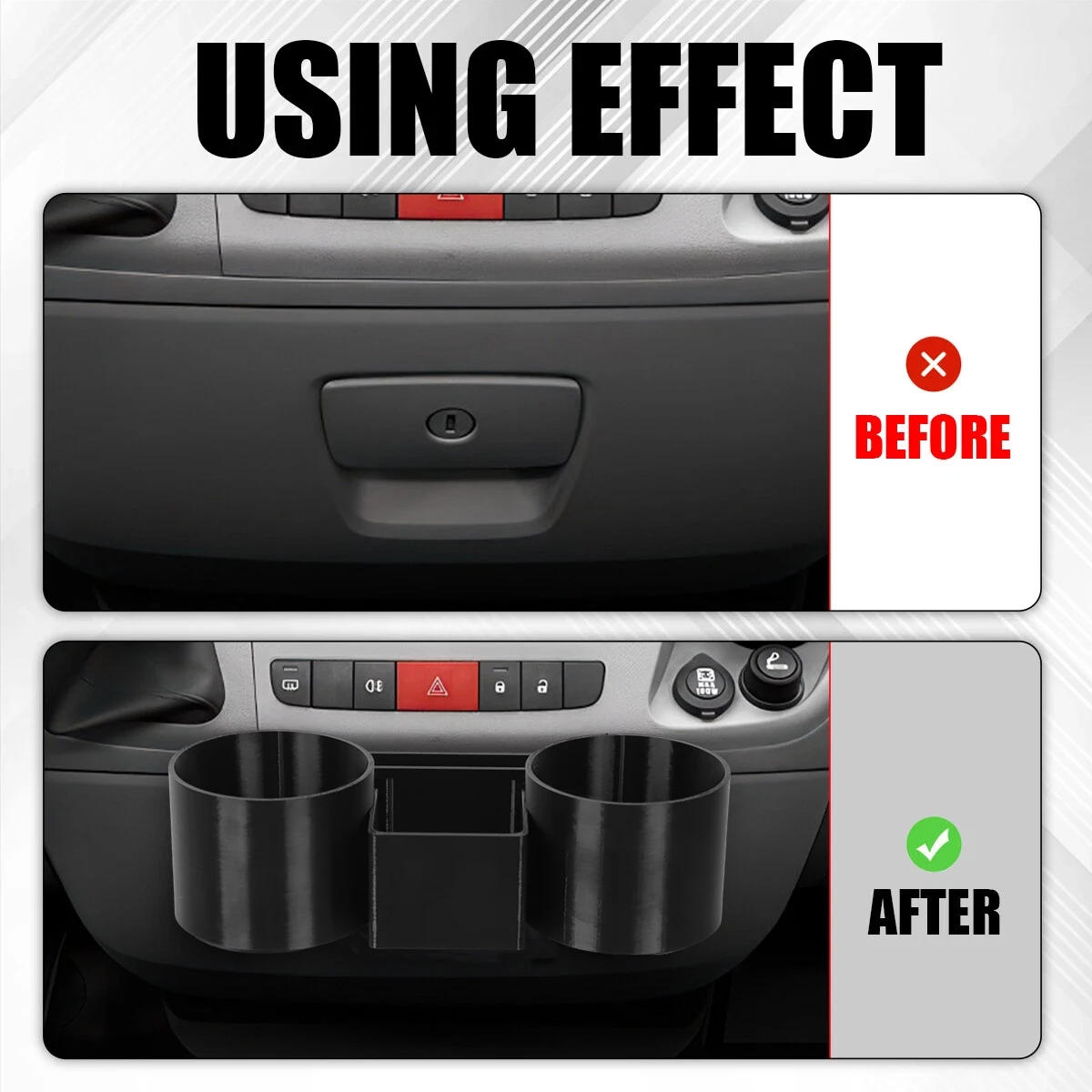 

Dual Cup Holder Storage Car Interior Accessories For Fiat Ducato Peugeot Boxer Citroen Relay Van Centre 2007+ Fits Motorhomes