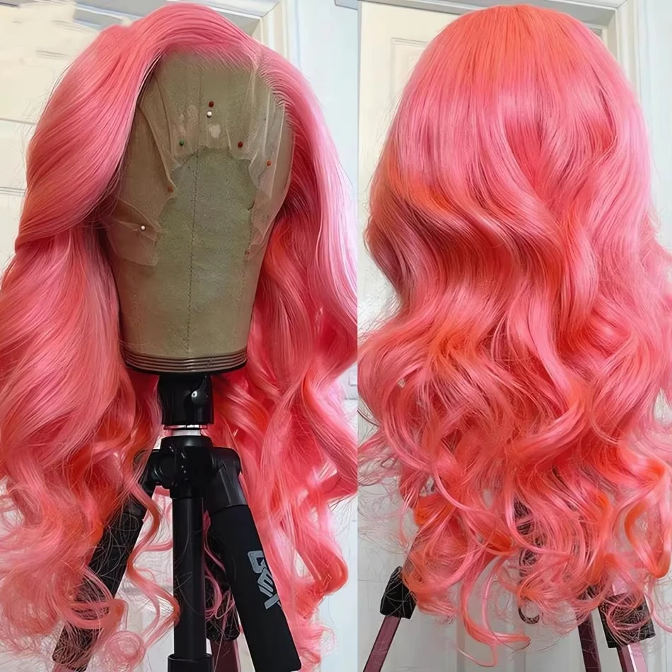 Wowear Roze Pruik Losse Body Wave 13x4 Kanten Voorkant Pruiken Gekleurd Menselijk haar Pruik Body Wave Kanten Voorkant Pruik 13x6 200% Dichtheid Voor Vrouwen
