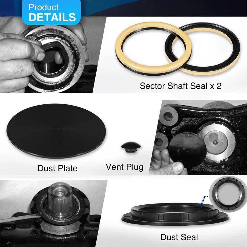 Power Steering Gear Seal Kit for Sheppard M100 & M90-9 Pack Replacement Sector Shaft Seals (5545741/5544881)