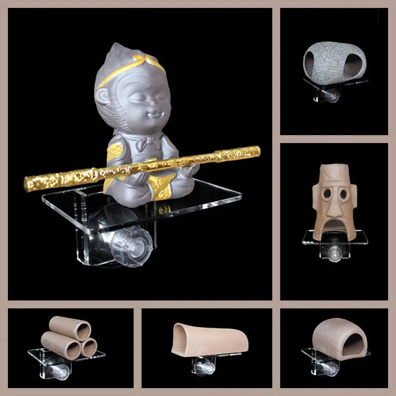 Ceramic Aquarium Decoration Fish Shrimps Shelter House Acrylic Stand Bracket Suction Cup Mount for Aquarium Fish Tank Air Pump