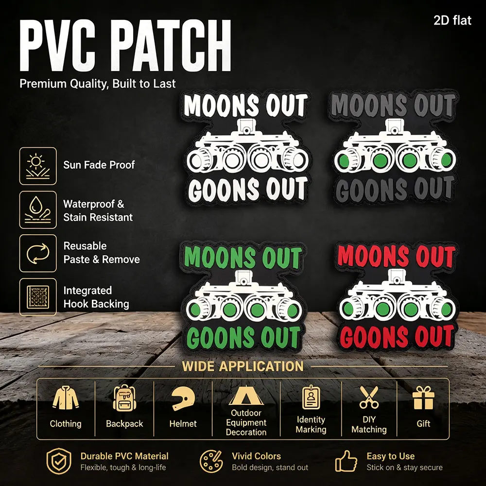 1Pc/2Pcs/3Pcs/4Pcs Optional Creative Equipment Graphic Rectangular Pvc Patch Badge with Luminous Effect, Waterproof and Wear-Resistant, Suitable for Jackets, Backpacks, Vests, and Clothing, Comes with a Fleece Backing