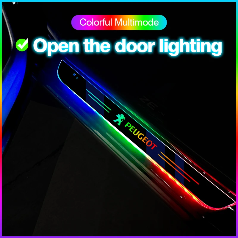 

For Peugeot 208 308 408 508 301 206 207 307 2008 3008 RCZ Car Wireless LED Welcome Pedal Threshold Light passage Atmosphere lamp