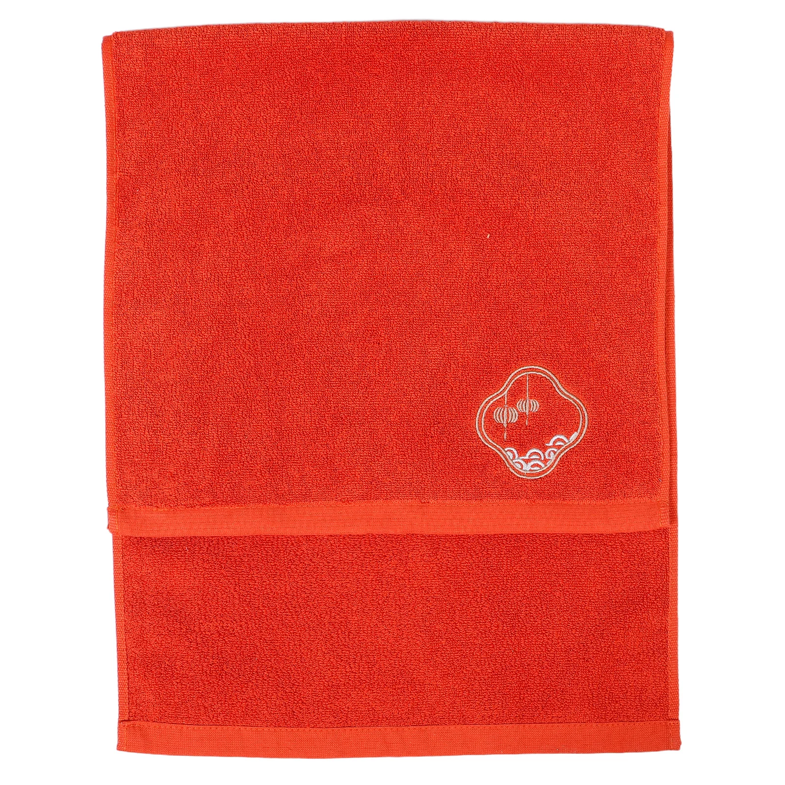 

Cotton Face Wash Towels Red Soft Absorbent Chinese Style for Bathroom Hotel Spa Gym Daily Use Red Towels Asian Washcloth