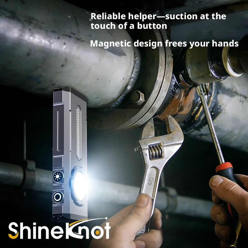 SHINEKNOT Strong Edc Flashlight Outdoor Multifunctional Colorful Light Magnetic Suction Portable Work Cap Clip Fill Light