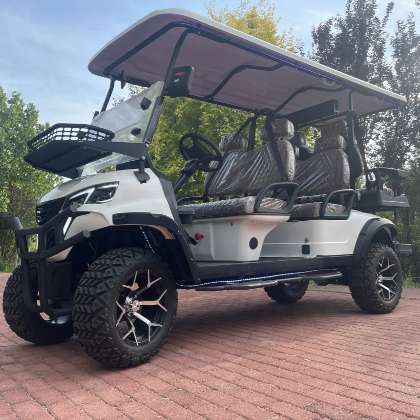 

High Quality Electric 6 Seater Electric Golf Cart Lithium Battery Operated Low Price Electric Bike With Folding Windshield