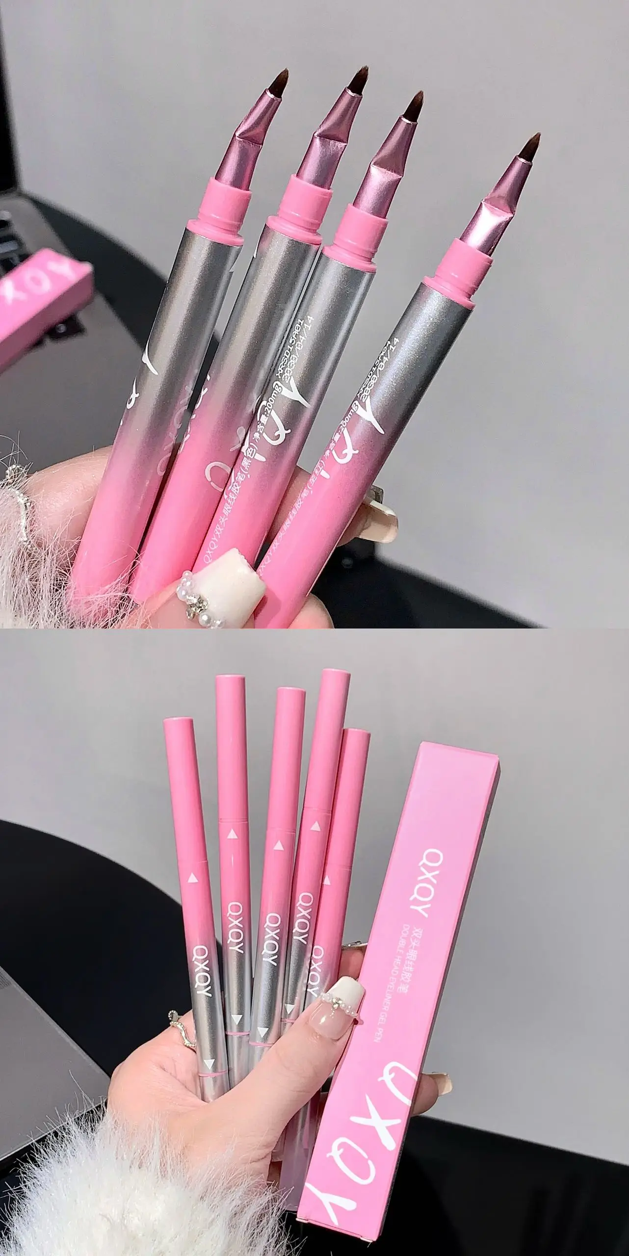 Angewinkelter Pinsel-Eyeliner-Gel-Stift 2-in-1, natürliches Rotbraun, Aegyosal Lying Silkworm Liner Gel, matt, geschmeidig, wischfest, Augen-Make-up – Detail 11