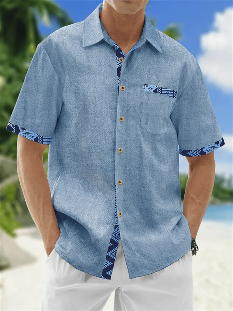 

2025 Spring/Summer Men's Shirt Short Sleeve 3D Printed Animaland Fish Pattern Series Comfortable and Loose