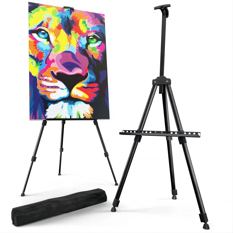 Foldable Artist Easel Sketch Stand Adjustable Metal Display Easel Painting Drawing Stand with Carrying Bag Top Art Supplies