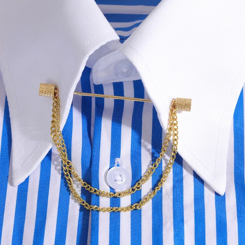 Collar Stays Pin Simple Men's Business Banquet Wedding Formal Wear Shirt Accessories Collars Support Tie Chain Spiral Buckle