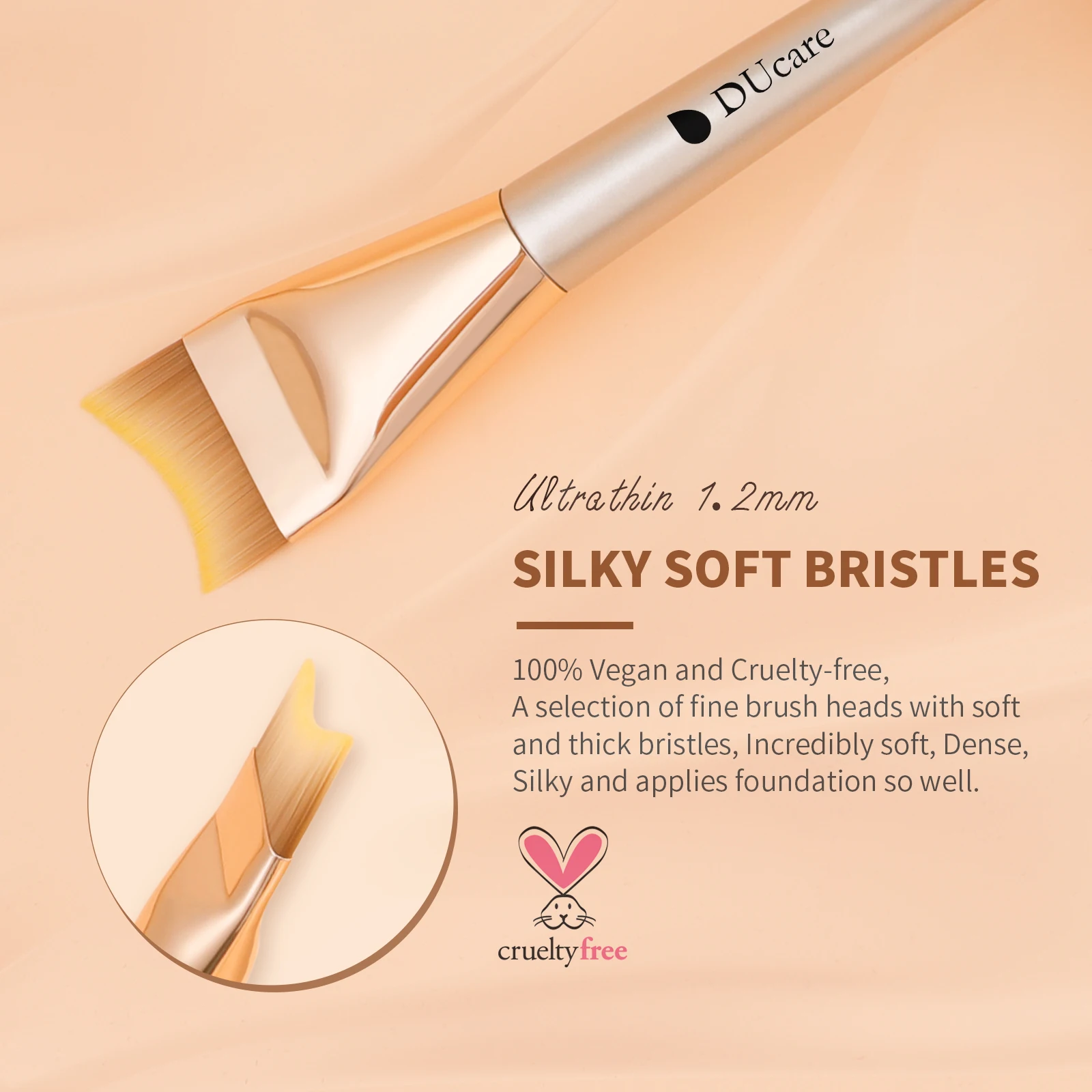 DUcare-brocha para base ultrafina, brocha ligera para contorno plano, crema para mezclar, maquillaje líquido, espátula para máscara de maquillaje profesional