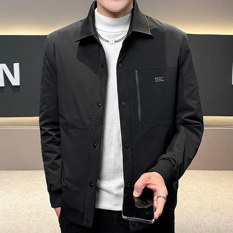 

Stylish Men Warm Puff Down Jackets Black Brown White Duck Down Puff Parkas Cosy Lightweight Thermal Basic Coats Essential Look