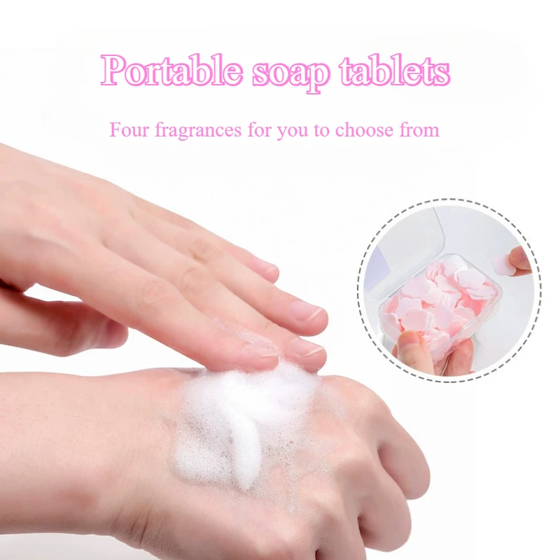 1pc Hand soap tablets Portable Maintenance Hygiene Disposable Petal shaped Outdoor activities Traveling essentials