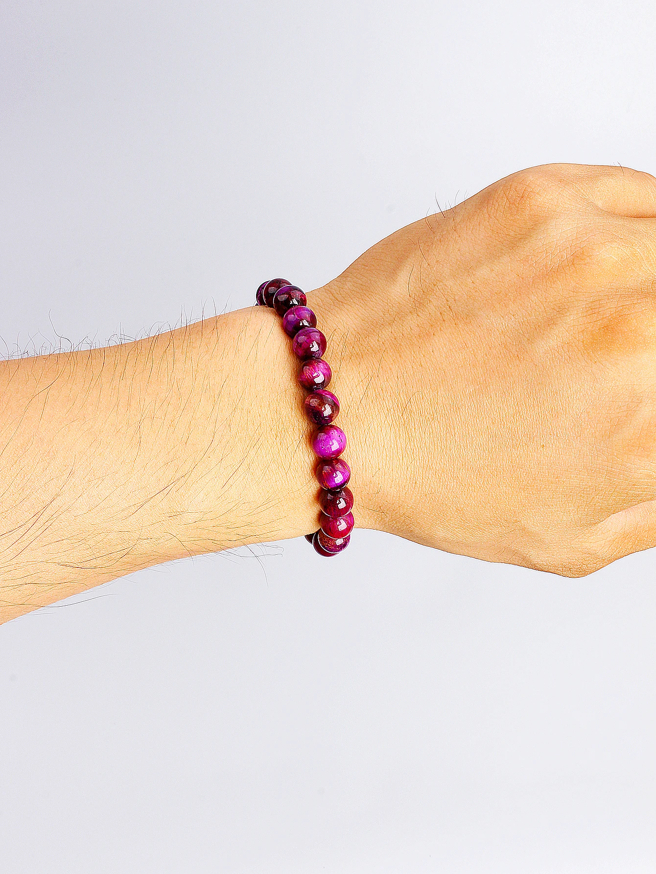 Natural 5A+ Purple Tiger Eye Stone Beaded Bracelet For Vigour Courage Protection & Emotional Balance Healing Jewelry New Pulsera