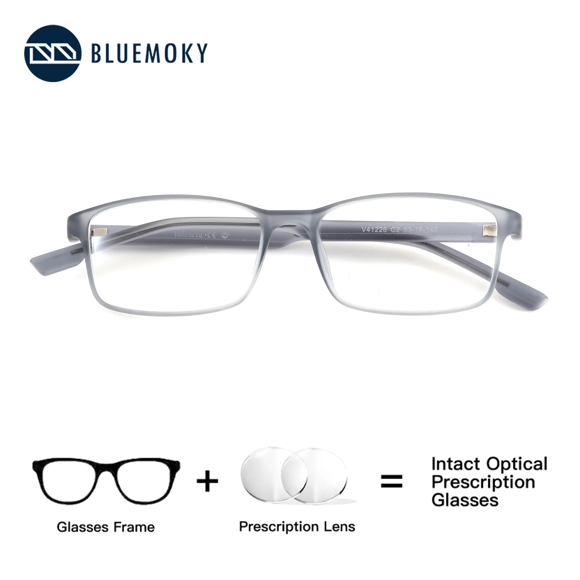 BLUEMOKY XS Größe Rechteckige Korrektionsbrille für Männer und Frauen, Blaulichtfilter, Presbyopie, Myopie, optische Gläser mit medizinischem Rezept