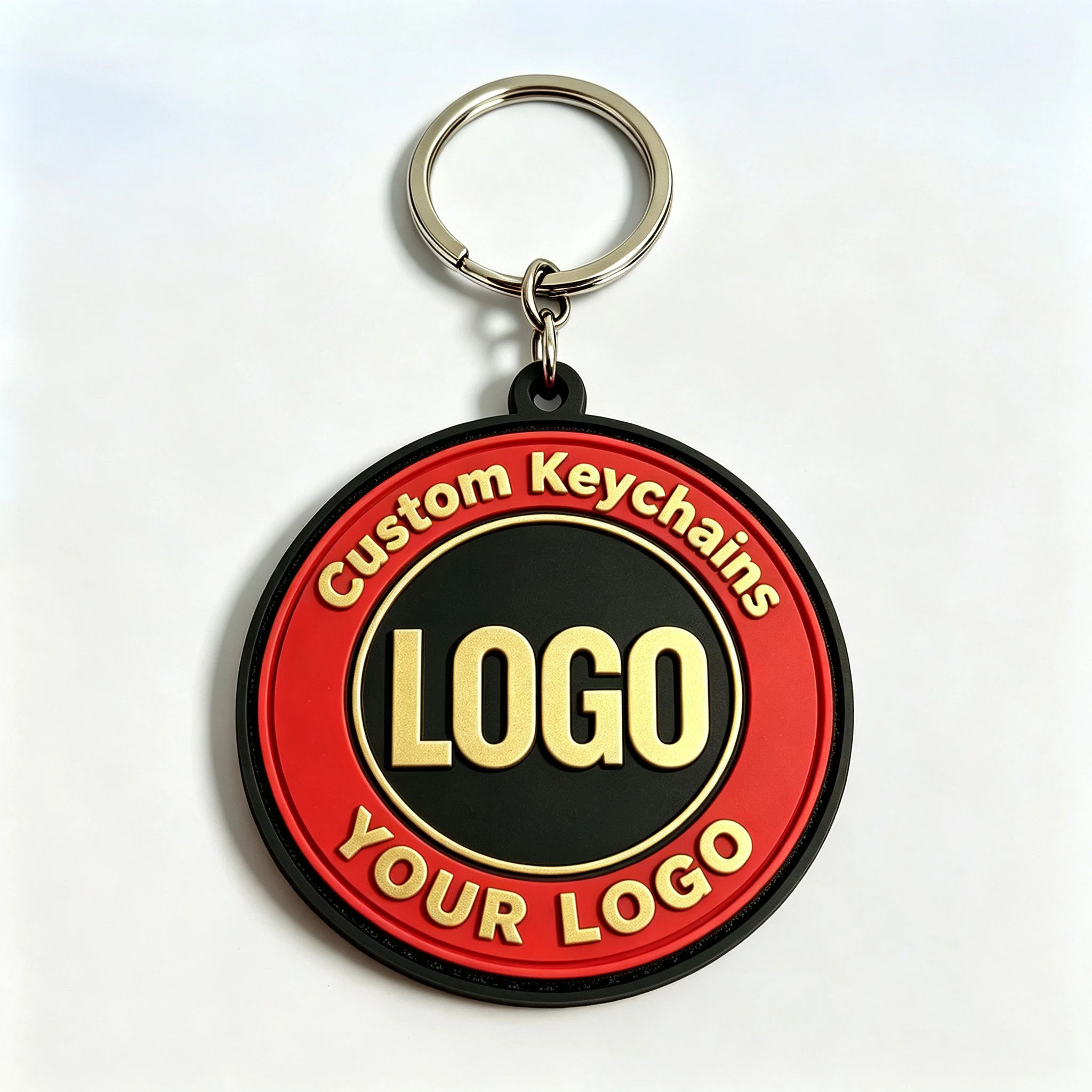 Personalize Customize PVC Keychain with Text/Logo, Double-sided,Men Women Gifts