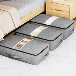 1PC large bed bottom storage bag Clothing organizer zipper folding organizer Bedroom shelf wardrobe gray