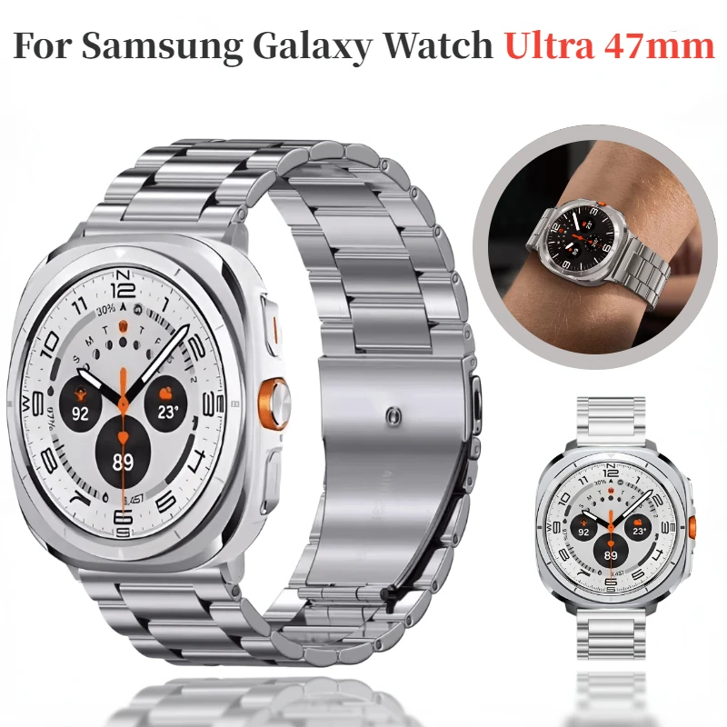 Stainless Steel Strap For Samsung Galaxy Watch Ultra 47mm Metal Watchband Bracelet Correa For Samsung Watch Ultra 47mm Wristband