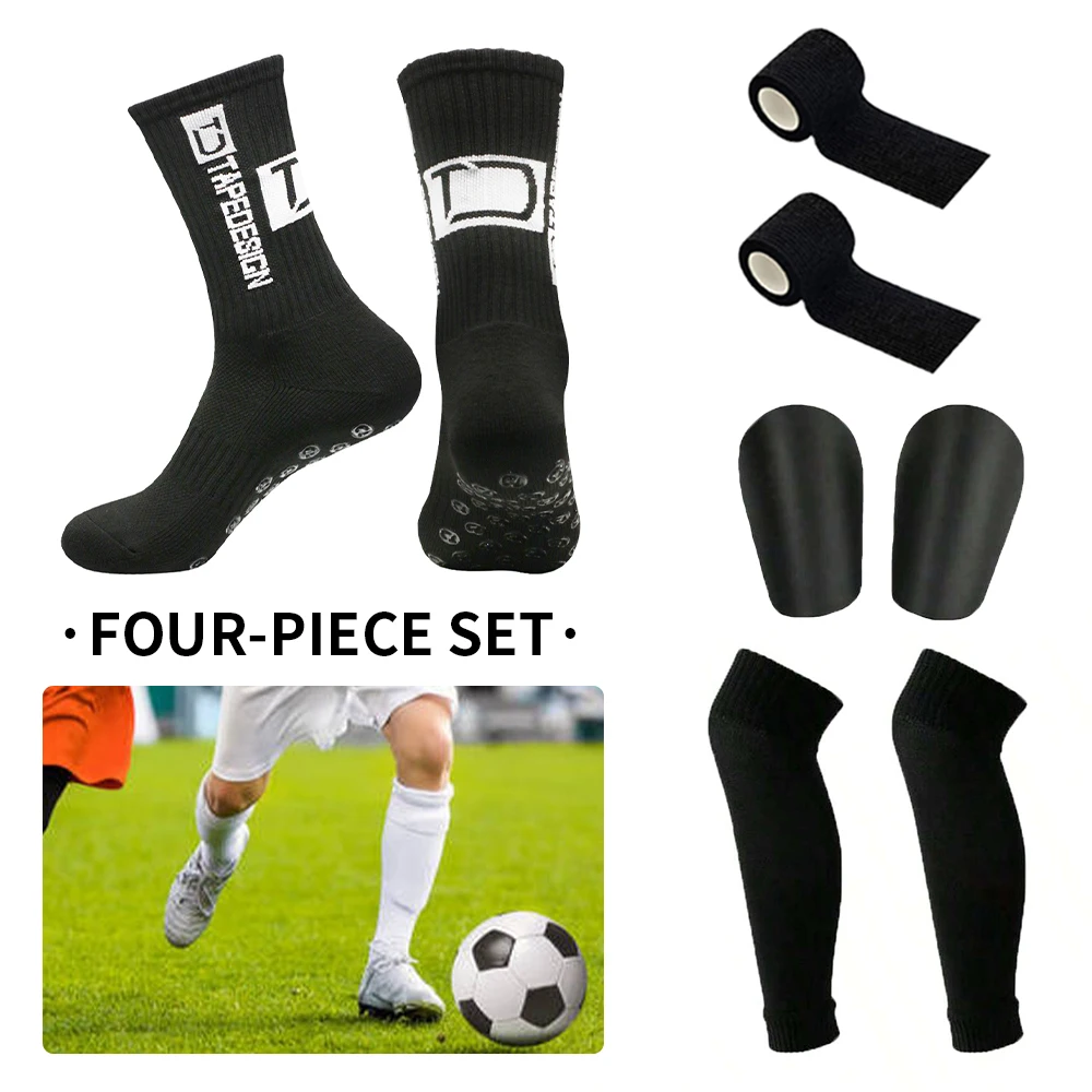 

Новые футбольные противоскользящие спортивные носки, 4 шт., для занятий спортом на открытом воздухе, для бега, с точечным узором, силиконовые противоскользящие носки с силиконовым покрытием для футбола