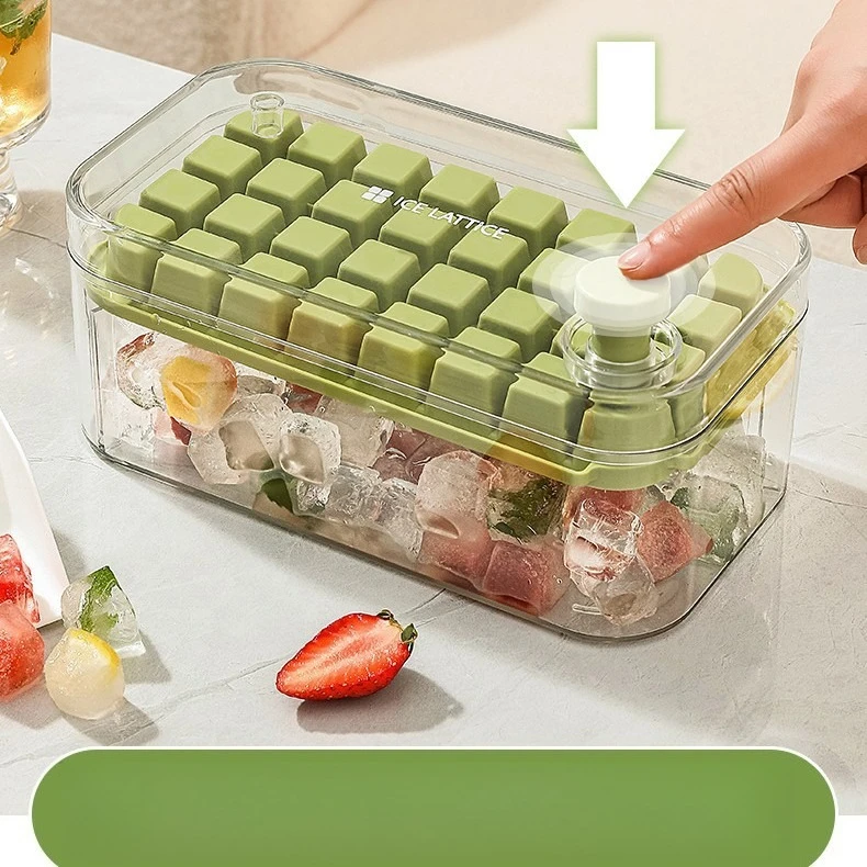 Easy To Release Ice Tray, One Click Press Ice Tray, Large Capacity Household Ice Storage Ice Making Mold