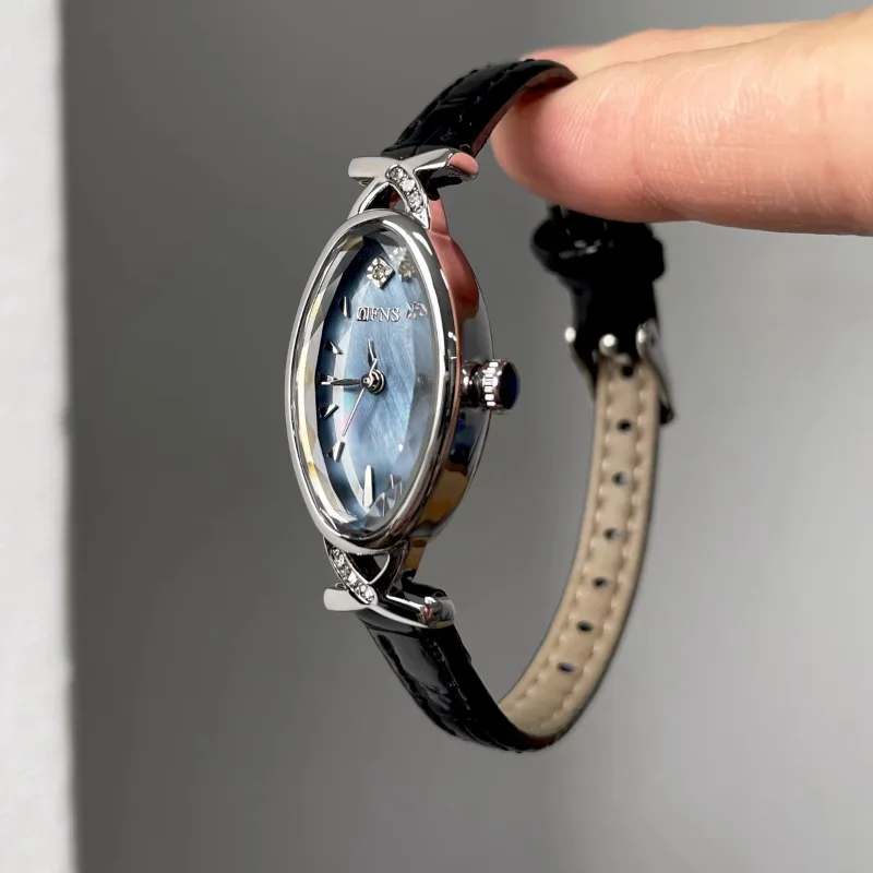 2025 New Women's Watch Vintage Quartz Genuine Leather Strap Luxury High End Lover Gift Oval Dial Watch for Women