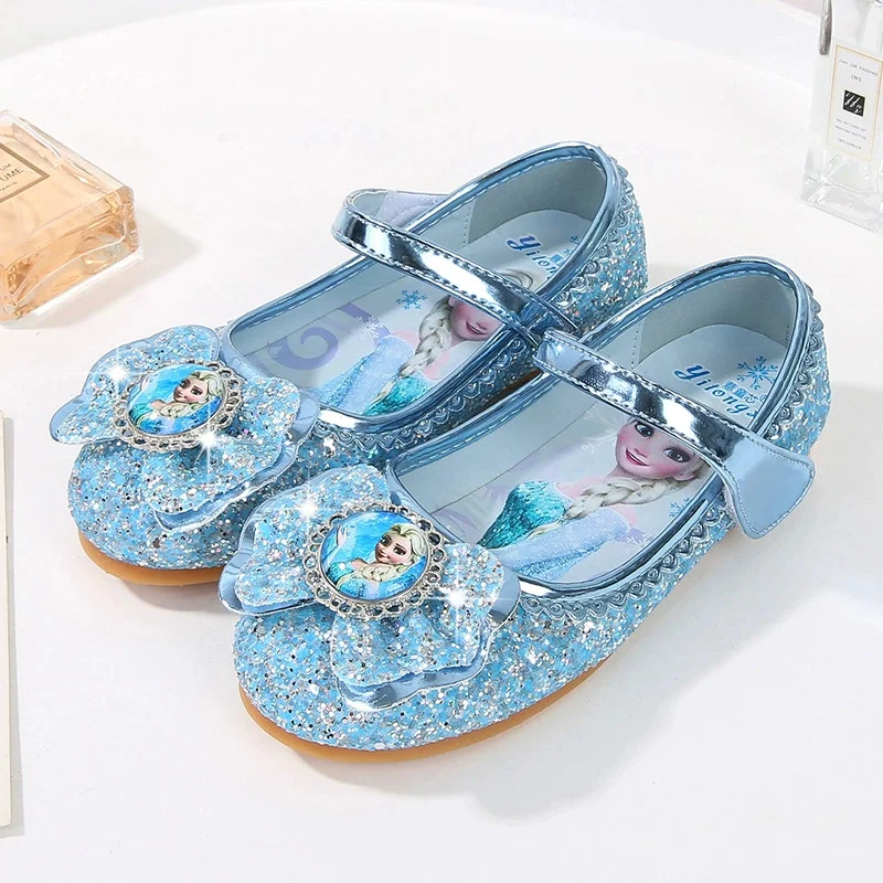 

Disney Princess Crystal Shoes New Girls Single Shoes Frozen Aisha Sophia Rhinestones Shoes Performance Party Shoes Size 22-36