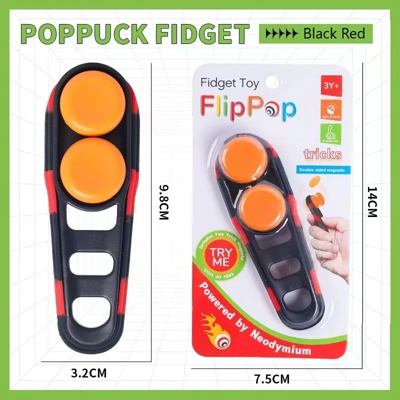 New pop Fidget Flip Double-sided Magnetic Stress Relief Toy Puzzle Exercise Right Brain Fidget Spinner Kid Toys for Holiday Gift