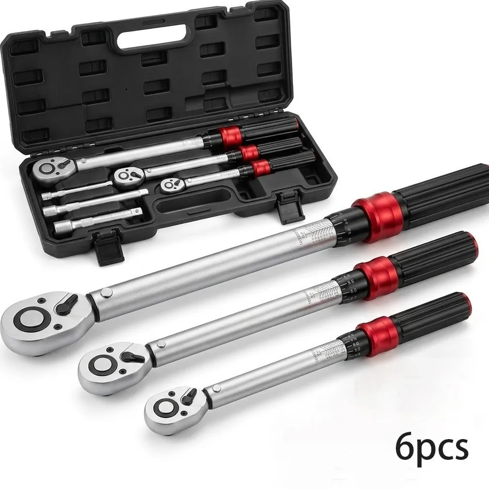 6-Piece torque wrench set High-precision preset small, medium and large flying adjustable torque ratchet wrench set