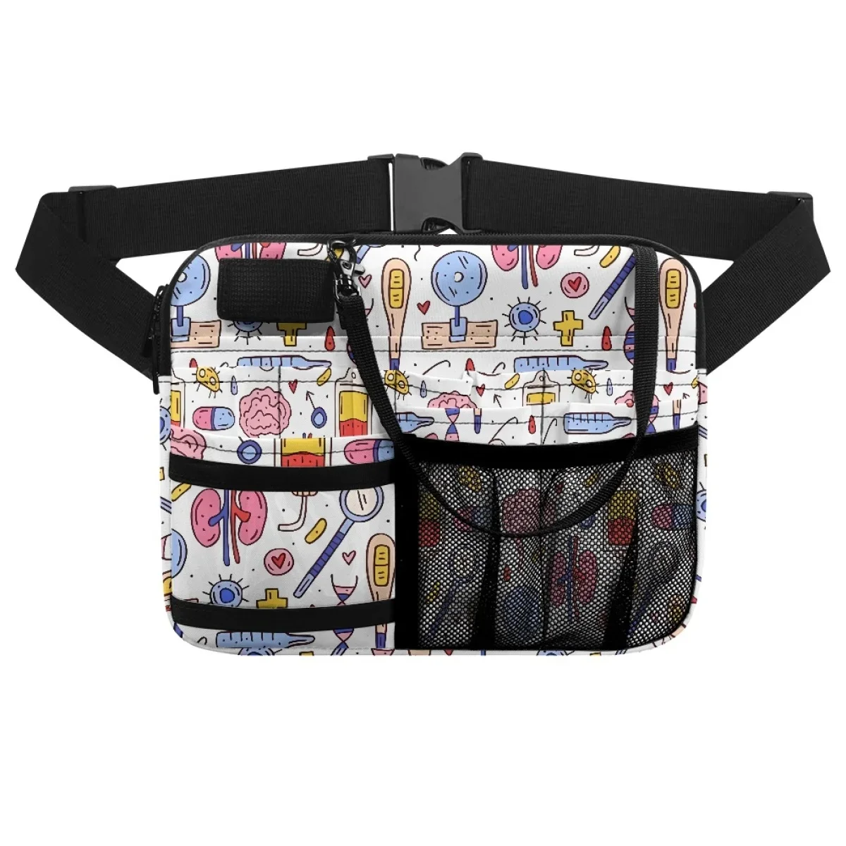 Sac de taille d'infirmière multi-poches, portable, réglable, travail hospitalier, sac de rangement pour stylos ciseaux, style médical, sac banane décontracté