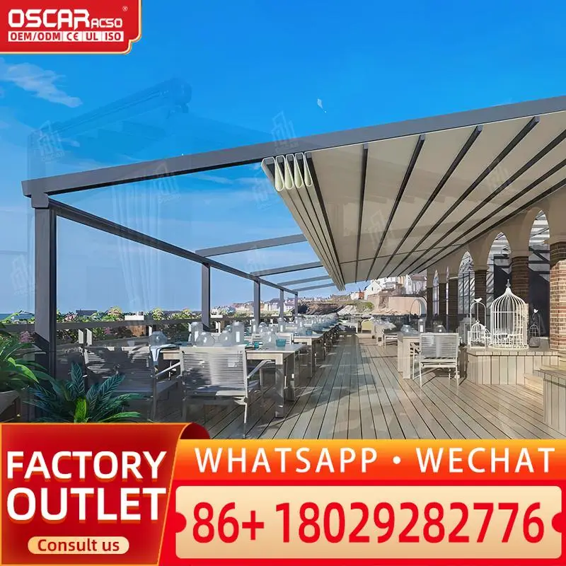 

Outdoor Gazebo Awnings PVC Canvas Canopy Retractable Waterproof UV Protection Garden Patio Party Retractable Canopy Pergola