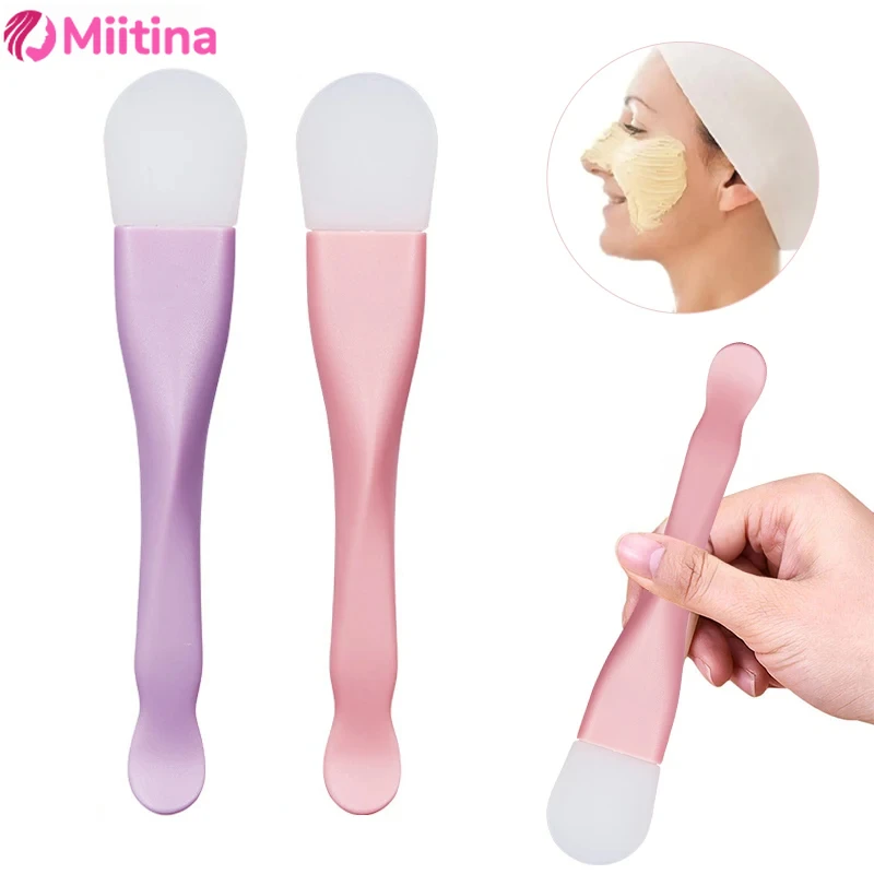 

Dual-use Mud Film Brush DIY Film Soft Head with Scrapers Integrated Silicone Facial Mask Brushes Cleansing Brush Beauty Tools