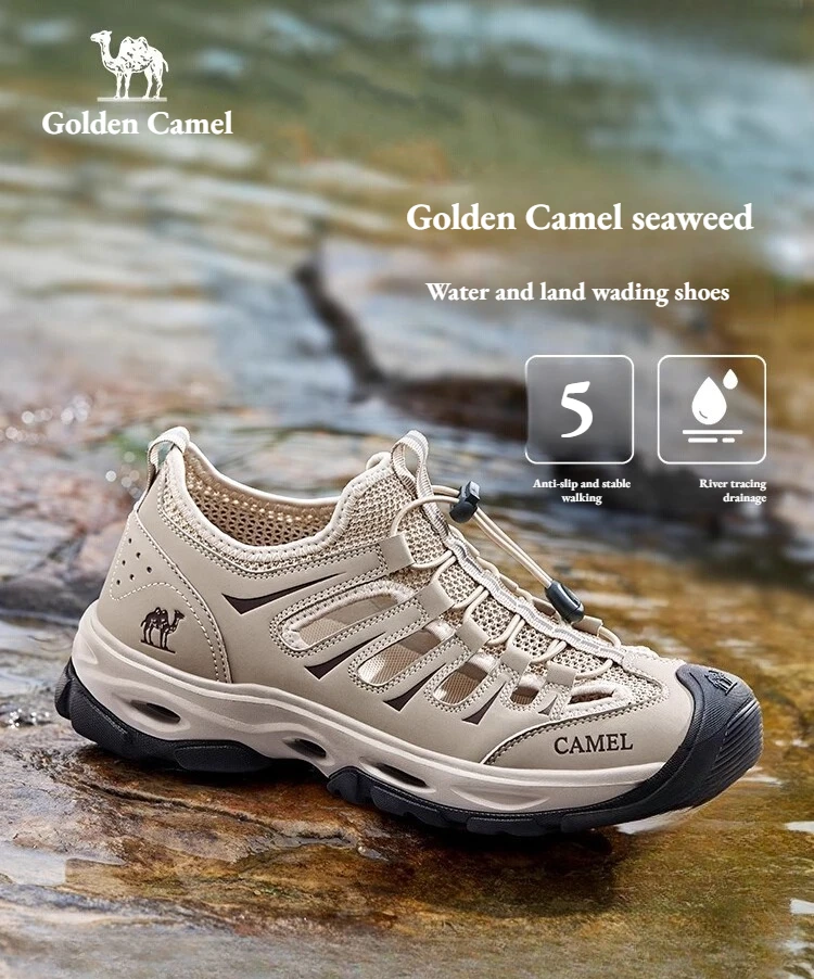 

Golden Camel Outdoor Sandals for Men Breathable Hiking Shoes Water Beach Mens Sandals Lightweight Camping Climbing Aqua Sneaker