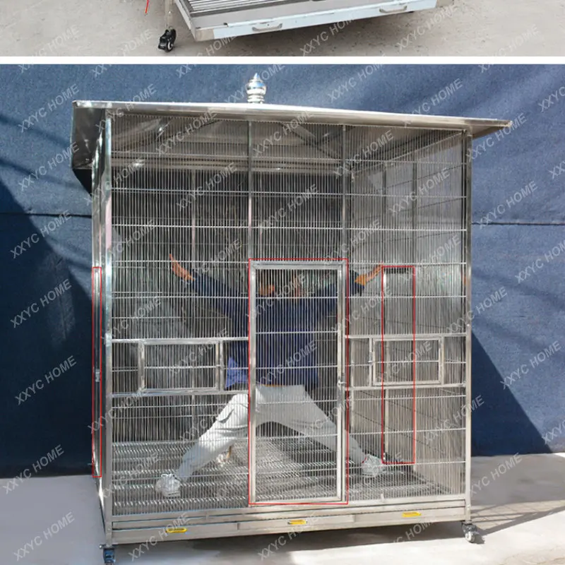 Stainless Steel Bird Cage Display Cage Multi-Layer Xuanfeng Tiger Skin Peony Thrush Cage Extra Large Parrot Cage