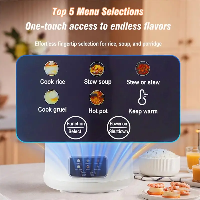 Olla arrocera de micro presión BFYL de 1,8 l para 1-2 personas, olla caliente multifuncional, para arroz, sopa, olla arrocera eléctrica