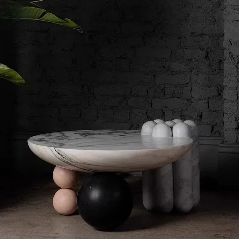 Round dessert-shaped spherical coffee table candy body round edge fiberglass creative personalized coffee table