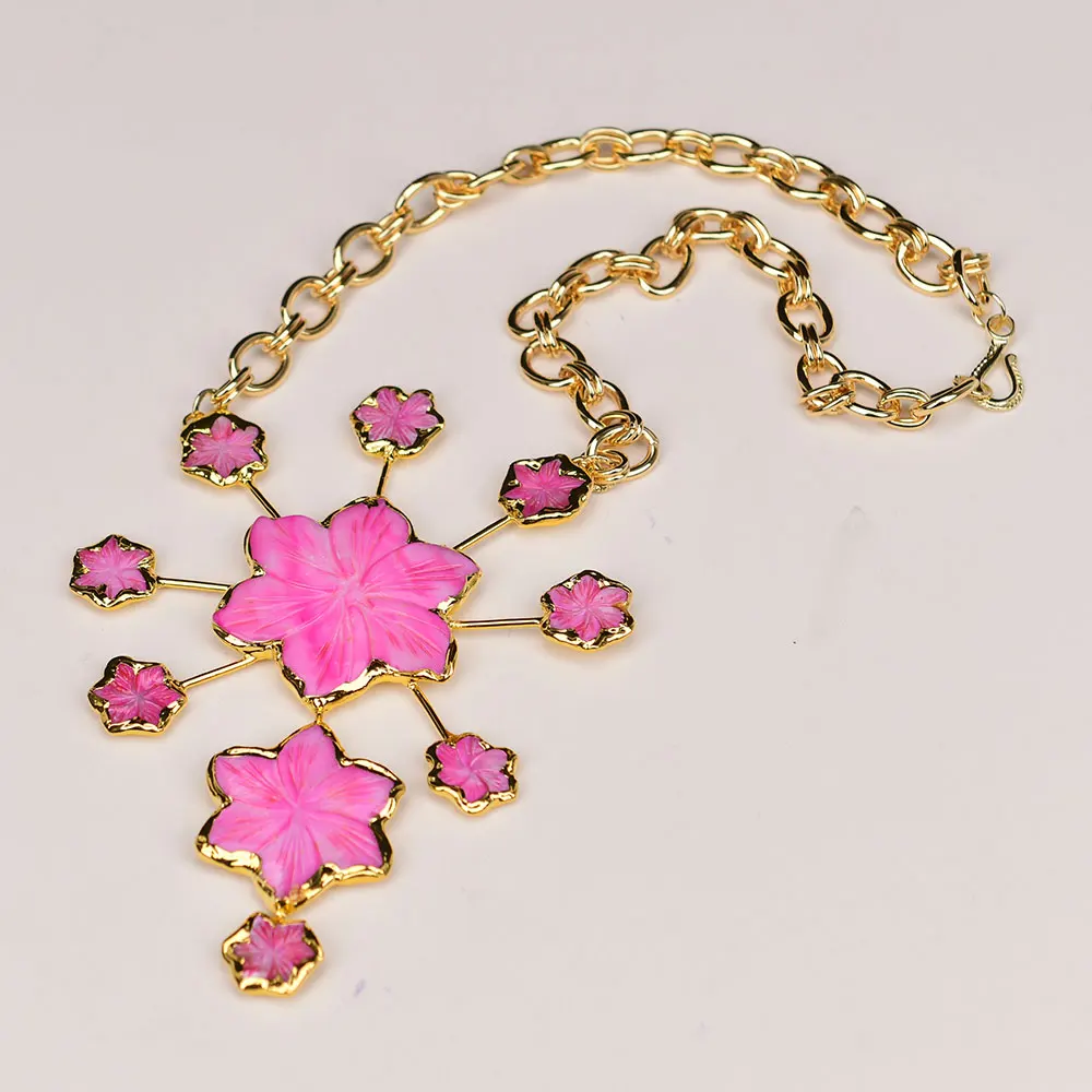 

G-G 20-дюймовое позолоченное ожерелье-цепочка из натурального розового розового цвета с подвеской в виде жемчужного цветка