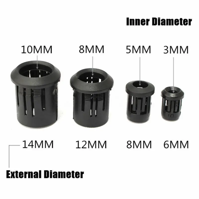3mm 5mm 8mm 10mm Supporto LED Lampada Diodo Guscio in plastica nera per diodo luminoso a LED Supporto precablato Clip nera Lunetta Presa di montaggio