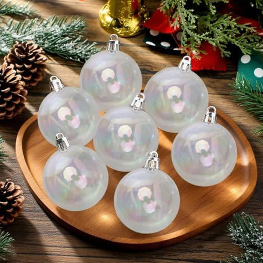 Conjunto de bolas de ornamento de plástico iridescentes de 18 peças para Halloween e Natal com refração de luz e efeitos de bolha