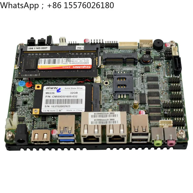 K-B68TK Mini N2807 Main Board Set Dual Gigabit Network Port with Memory Hard Disk Silent 12V Industrial, Embedded