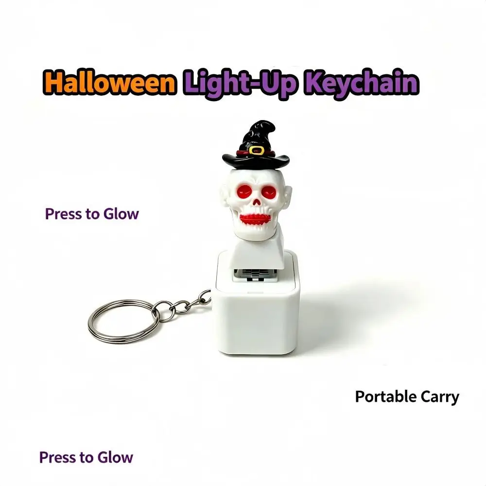 Light Up Christmas Key Ring Keyboard Clicker Halloween Voice Keychain Pumpkin Bag Pendant Button Sound Pendant Office Desk