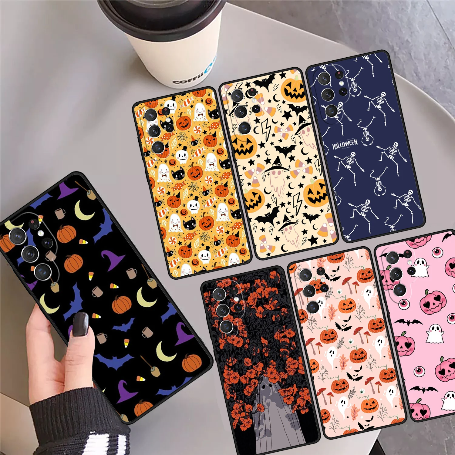 

Чехол для телефона на Хэллоуин для Samsung Galaxy S24 S25 Ultra 23 S22 Plus S21 FE S20 Note 10 Pro Note 20 Ultra
