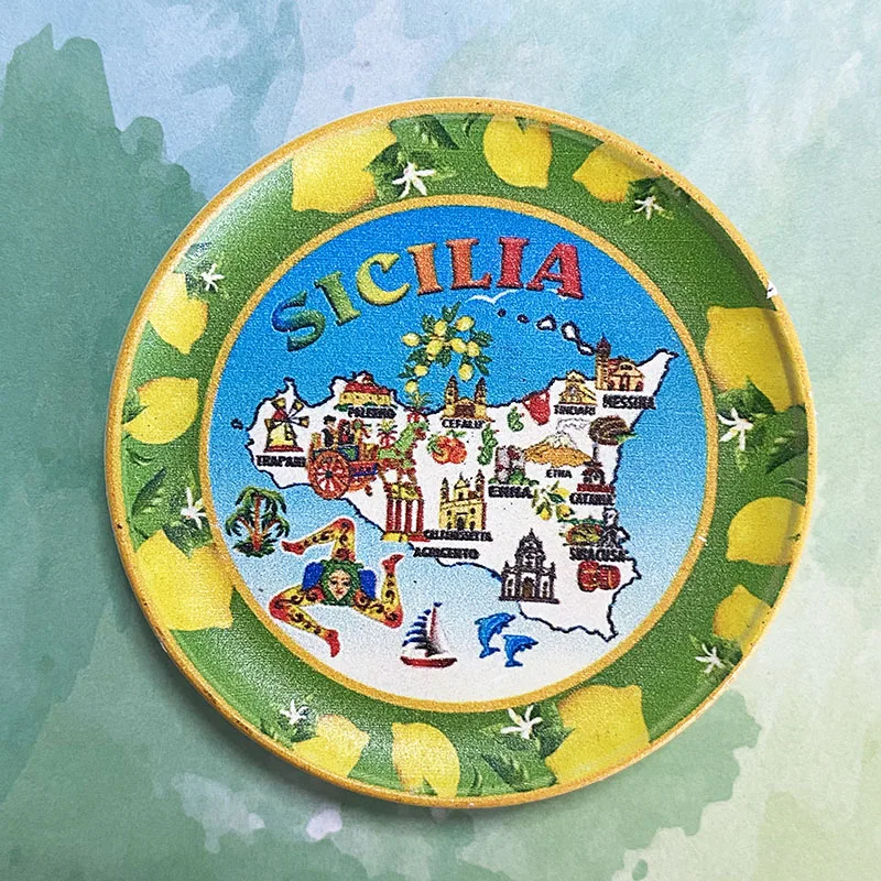 Sicilia 3D refrigerator magnet Tourist souvenirs Refrigerator magnet decoration supplies Collection arts and crafts gifts