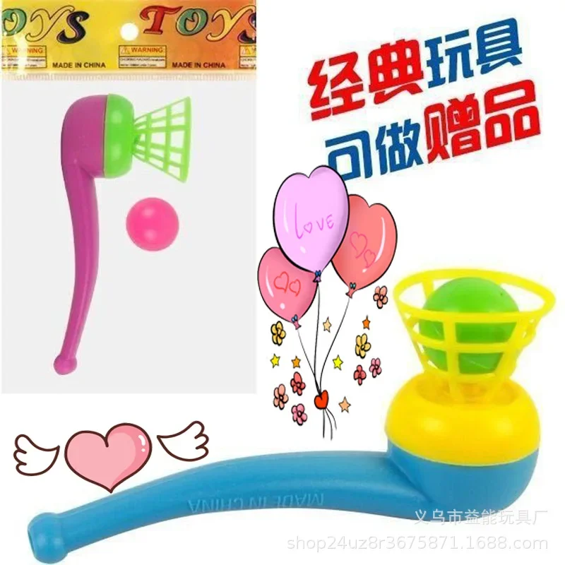 10 ชิ้น/เซ็ต Blow PIPE & Balls เด็กเป่าเป่าของเล่นเด็กกีฬาเกมของขวัญท่อพลาสติกลูกบอลของเล่นสําหรับหญิงสีสุ่ม ﻿